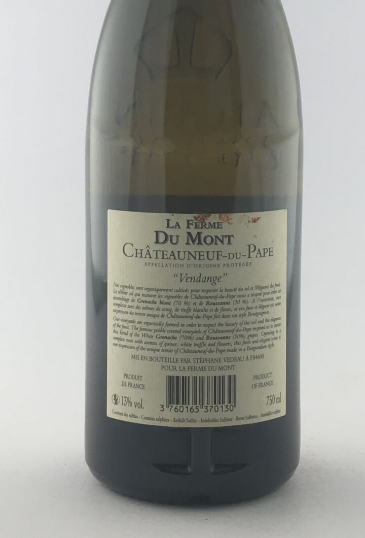 Châteauneuf du pape La Ferme du Mont Vendange 14 2014 75 cl Blanc