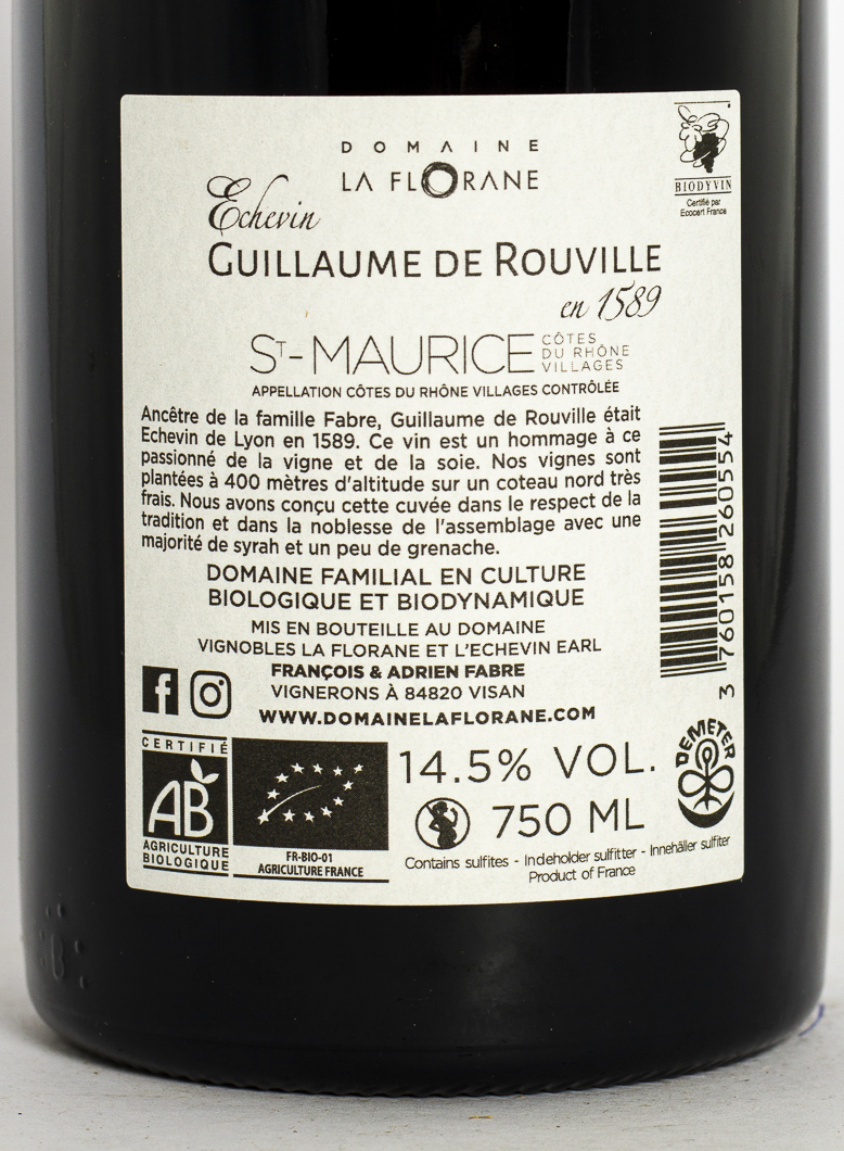 CDR Saint Maurice La Florane Echevin  2023 75 cl Rouge