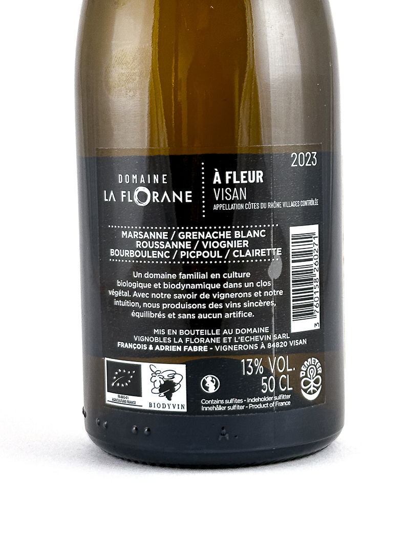 CDR  AOCVillages - Visan La Florane A Fleur  BIO 2023 50 cl Blanc