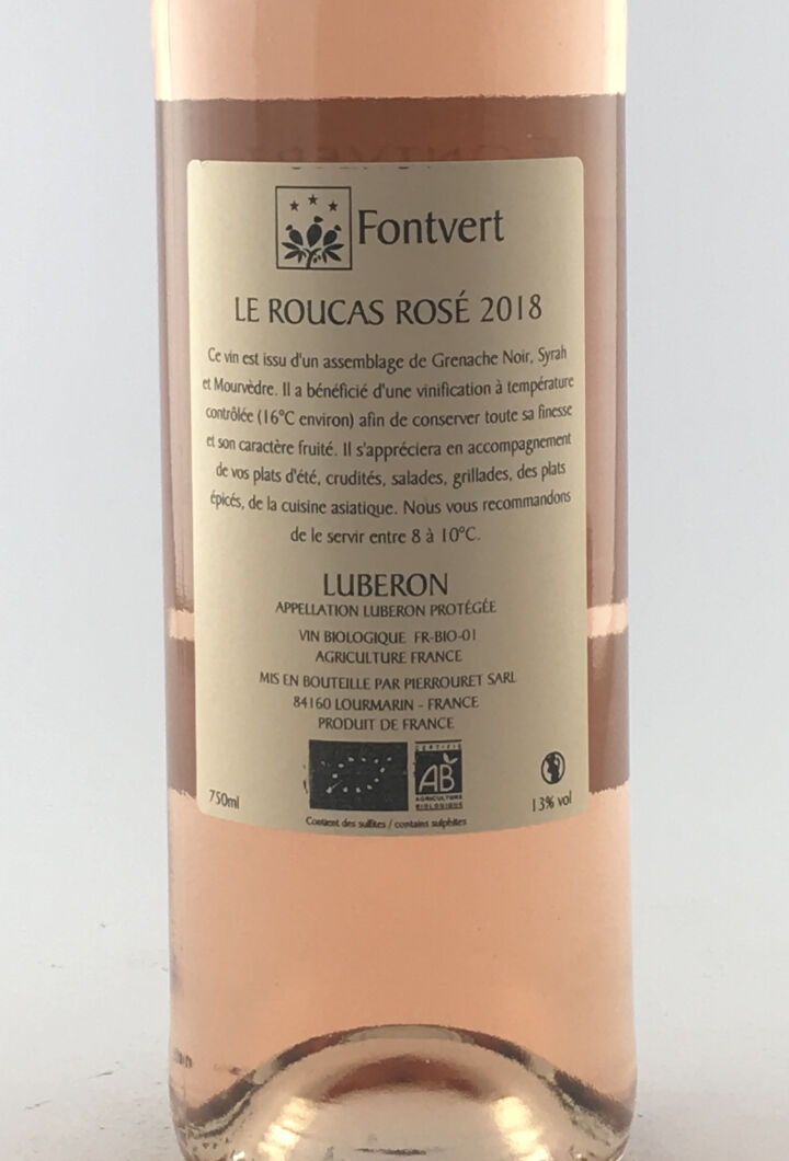 Lubéron Chateau Fontvert Le Roucas BIO 2019 75 cl Rosé