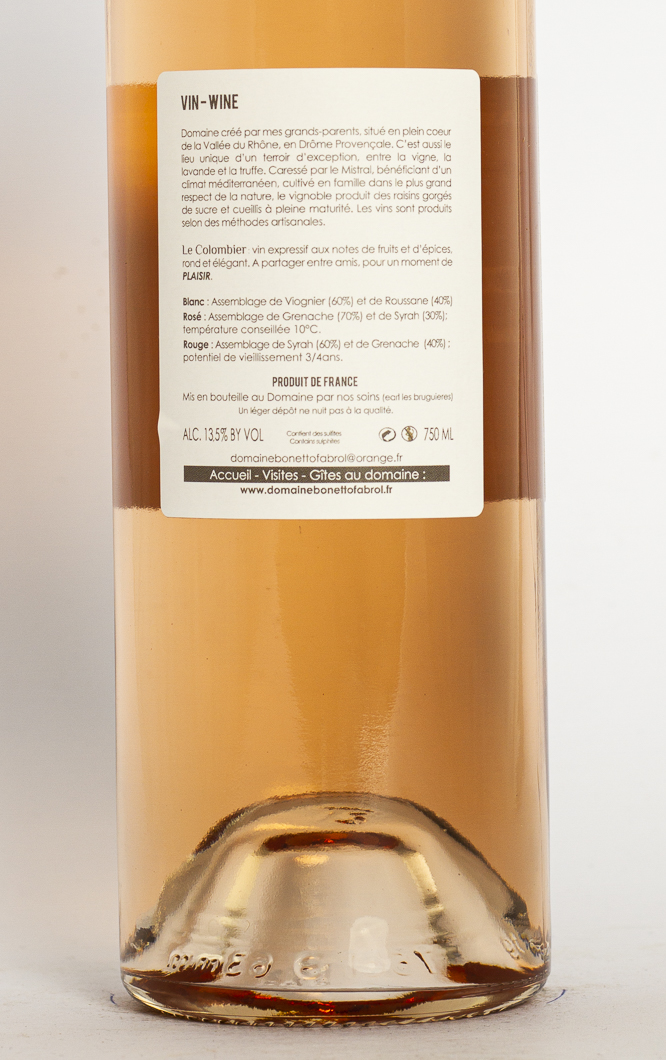 Grignan-Les-Adhémar Bonetto Fabrol Colombier BIO 2020 75 cl Rosé