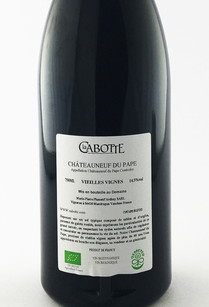 Châteauneuf du pape La Cabotte Vieilles Vignes BIO 2020 75 cl Rouge