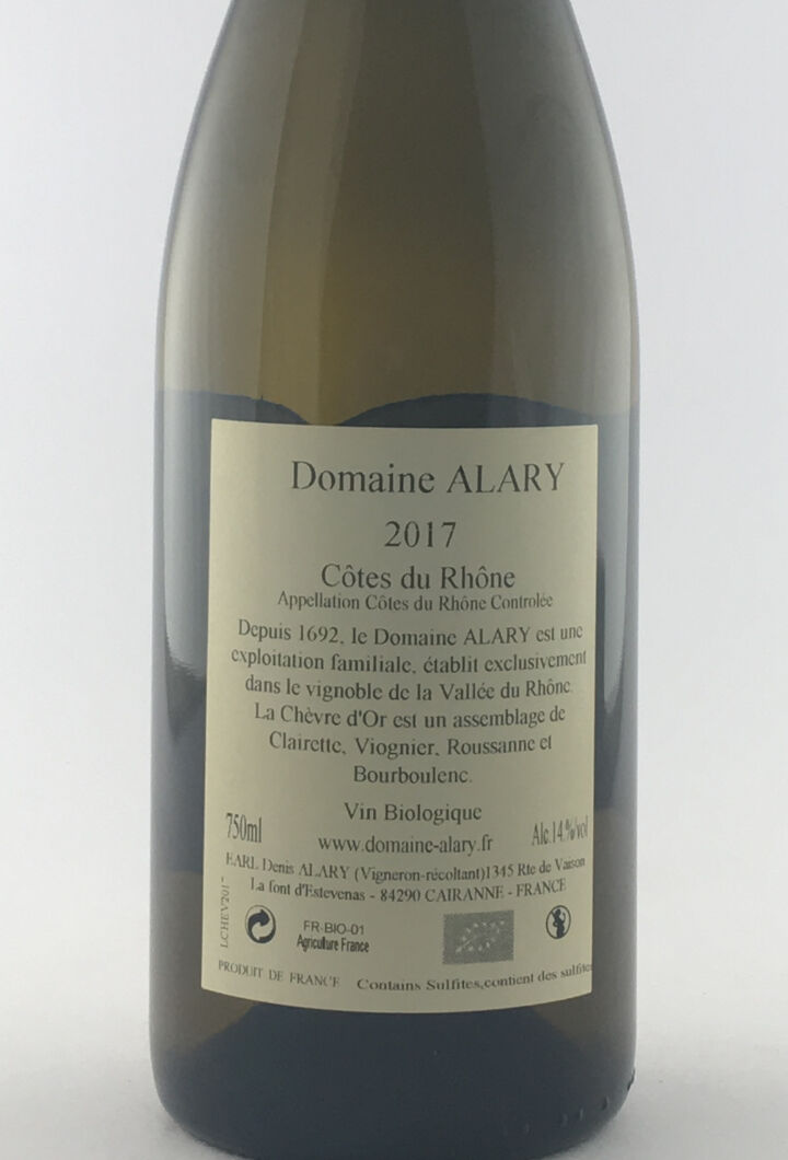 Côtes du Rhône Denis et Daniel Alary  Chèvre d'Or 2017 75 cl Blanc